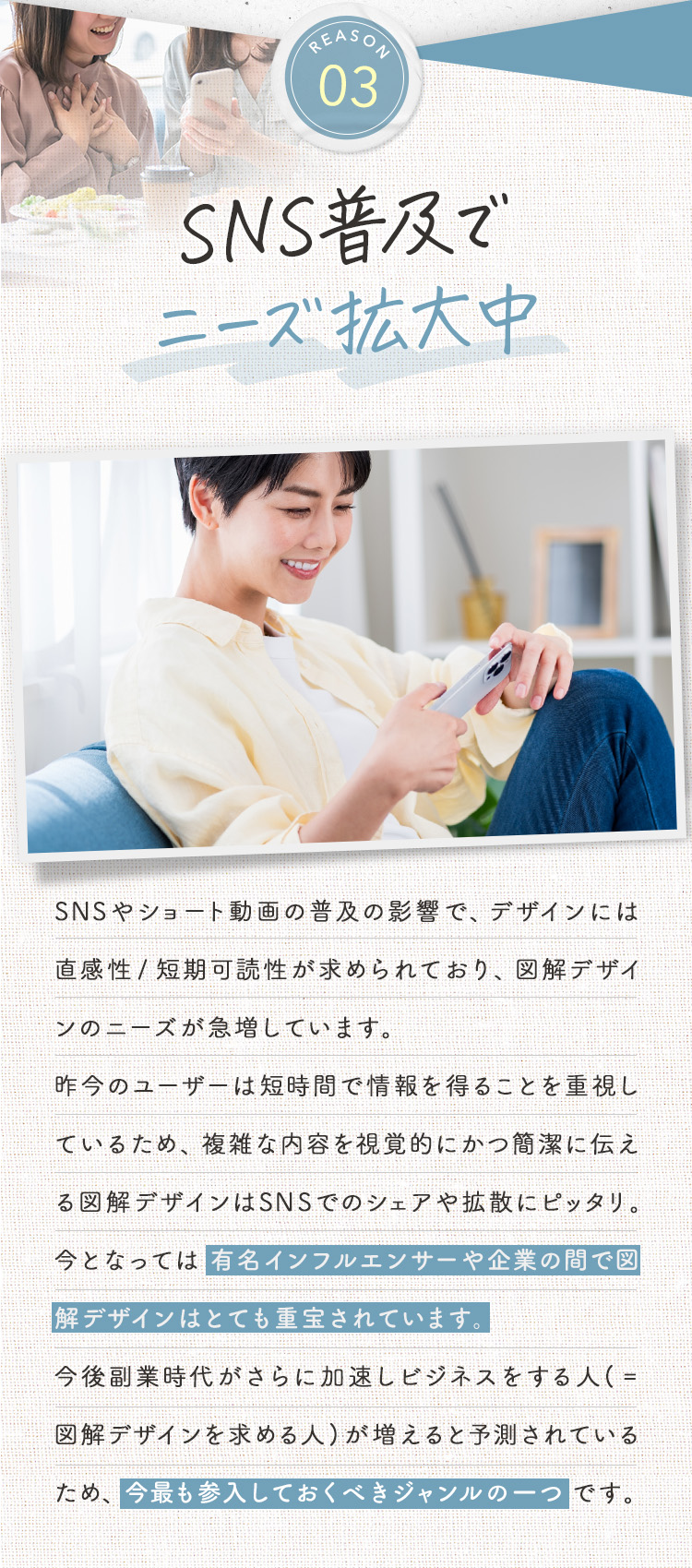 理由③SNS普及でニーズ拡大中
