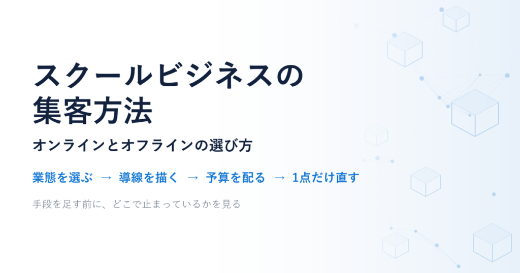 スクールビジネスの集客方法｜オンラインとオフラインの選び方